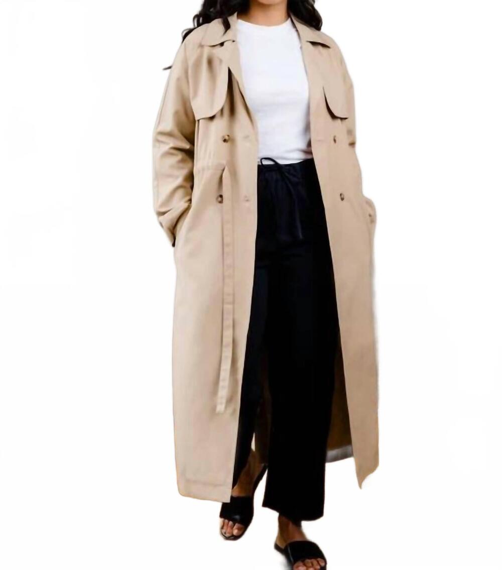NEW ABLE kimberly trench coat in brown